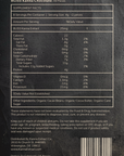 An image of the back package label for Kanna Extract Company’s organic Bliss Kanna Chocolate made from pure Sceletium tortuosum, Organic Cacao Beans, Organic Cocoa Butter and Organic Cane Sugar. The label provides the supplement facts, serving size, instructions, warnings, bulk and wholesale pricing for Kanna extract.