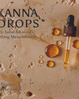 Product photo of Kanna Drops oil extract of sceletium tortuosum containing 40mg of mesembrine made by Kanna Extract Co for sublingual use to reduce anxiety and boost mood.