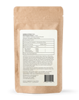 Back view of REST Kanna Extract pouch by Kanna Extract Co., displaying serving size and dosage details. Each serving contains 25mg of Sceletium tortuosum extract, providing approximately 0.63mg Mesembrine, 0.31mg Mesembrenone, and 0.31mg Δ7Mesembrenone. Includes suggested use and safety information. Bulk and wholesale options available.