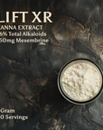 LIFT XR kanna extract powder, 1 gram jar, 16% total alkaloids and 150mg mesembrine per gram