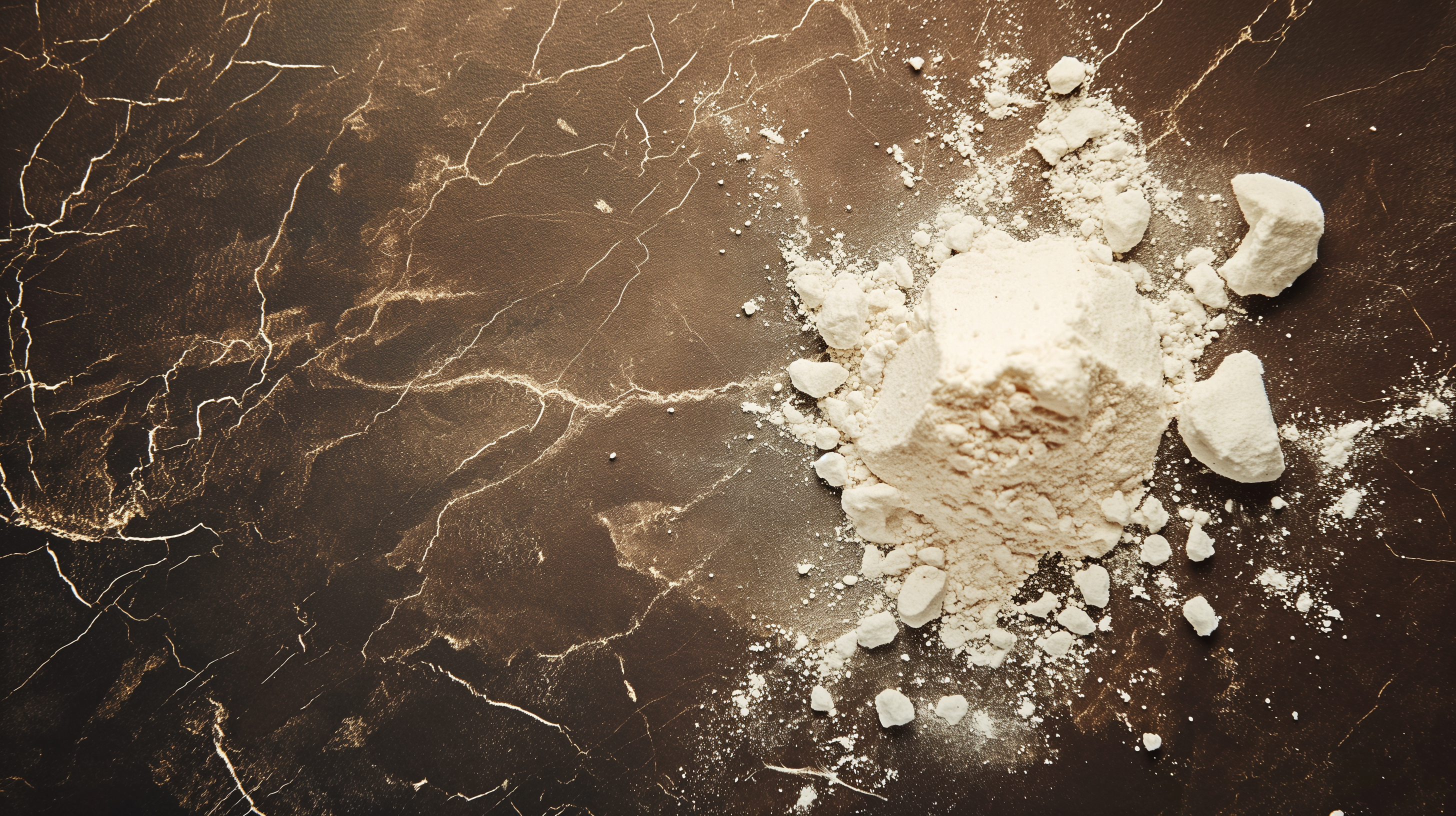 Kanna extract powder photographed from directly overhead