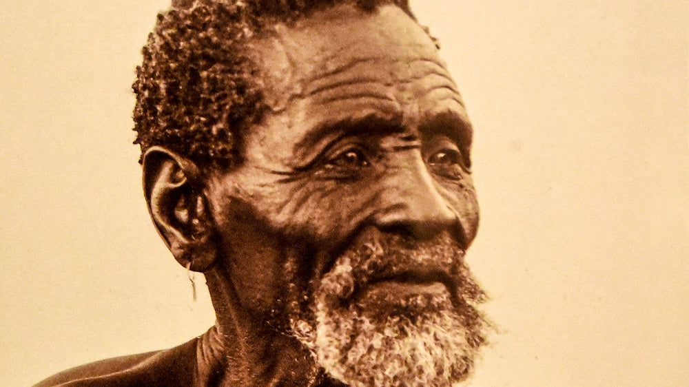 Historic photograph of a San man in South Africa