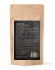 Back view of LIFT XR Kanna Extract pouch by Kanna Extract Co., displaying serving size and dosage details. Each serving contains 25mg of Sceletium tortuosum extract, providing 3.6mg Mesembrine, 0.68mg Mesembrenone, and 0.23mg Δ7Mesembrenone. Includes suggested use and safety information. Bulk and wholesale options available.