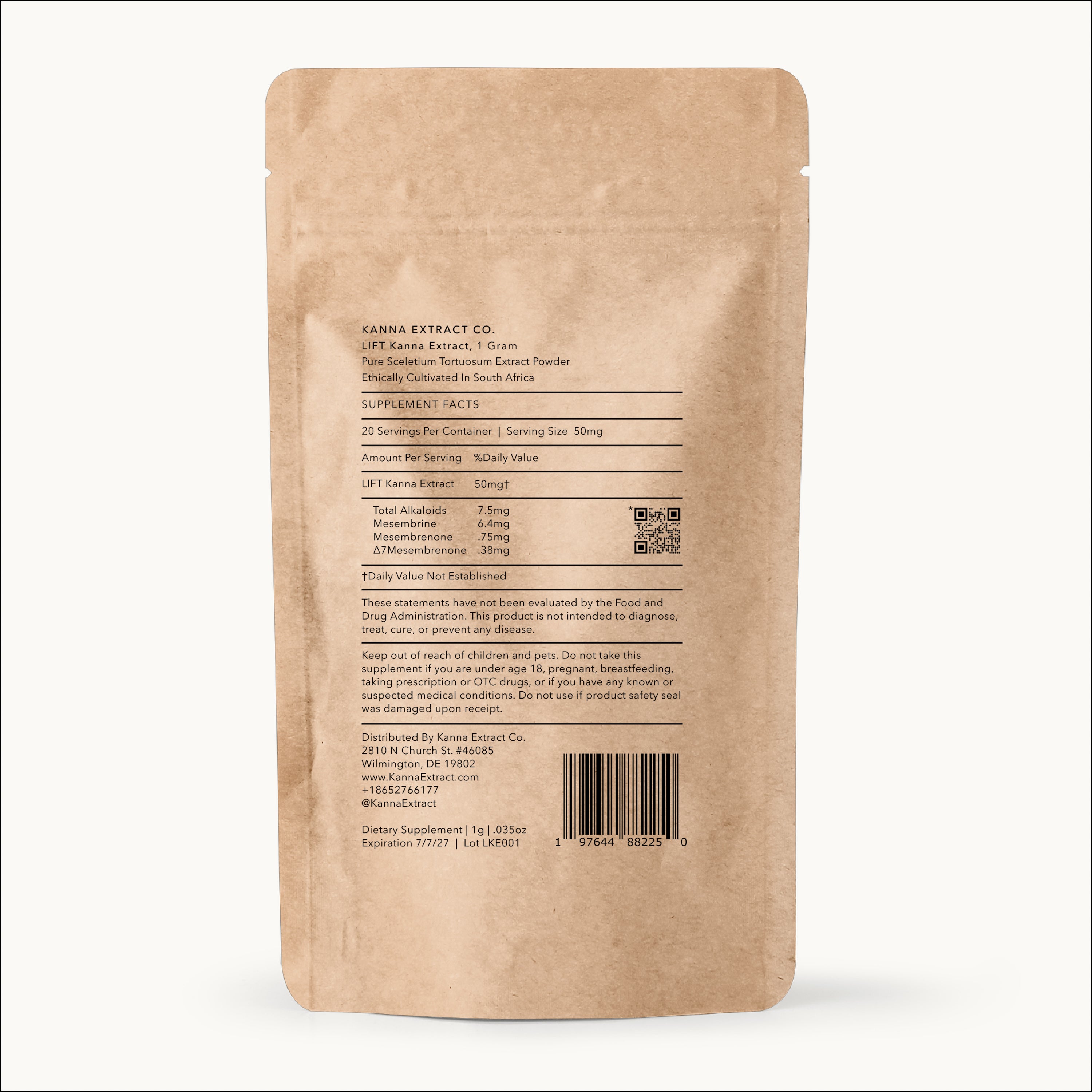 Kanna Extract Co. LIFT wholesale bulk kanna extract made from ethically cultivated sceletium tortuosum organically grown in South Africa for potent mesembrine alkaloids