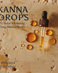 Kanna Drops kanna extract oil in a 4ml glass vial with a dropper cap